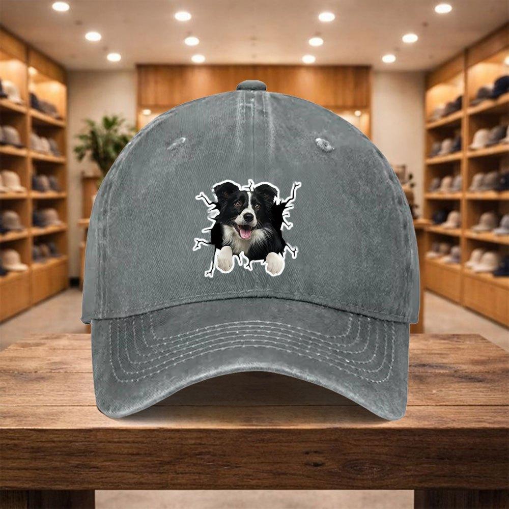 pc Baseball Cap a Casual Duckbill Hat New Style Casual And Versatile Hat Featuring a Border Collie Adjustable Sports Cap Sui