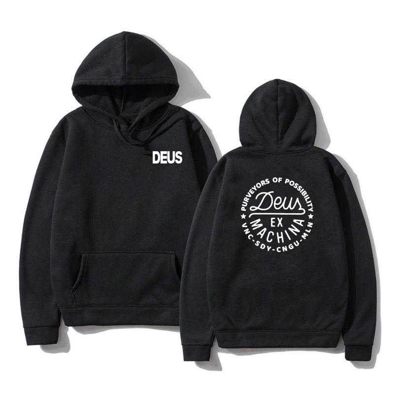 DEUS EX MACHINA New Autumn and Winter Letter Printed Men's Hooded Loose and Versatile Sports Shirt with Pullover Men's Top Hoodi