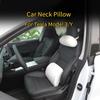 For Tesla Model 3/Y Car Neck Pillow Memory Cotton Protective Lumbar Support Backrest Relieves Pressure Car Headrest Assesories