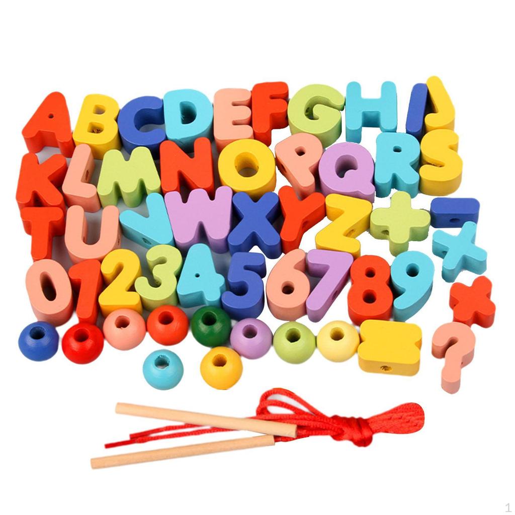 Wooden Bead Threading Toy Gifts Lacing for Children Kids Toddlers vegetable and fruit