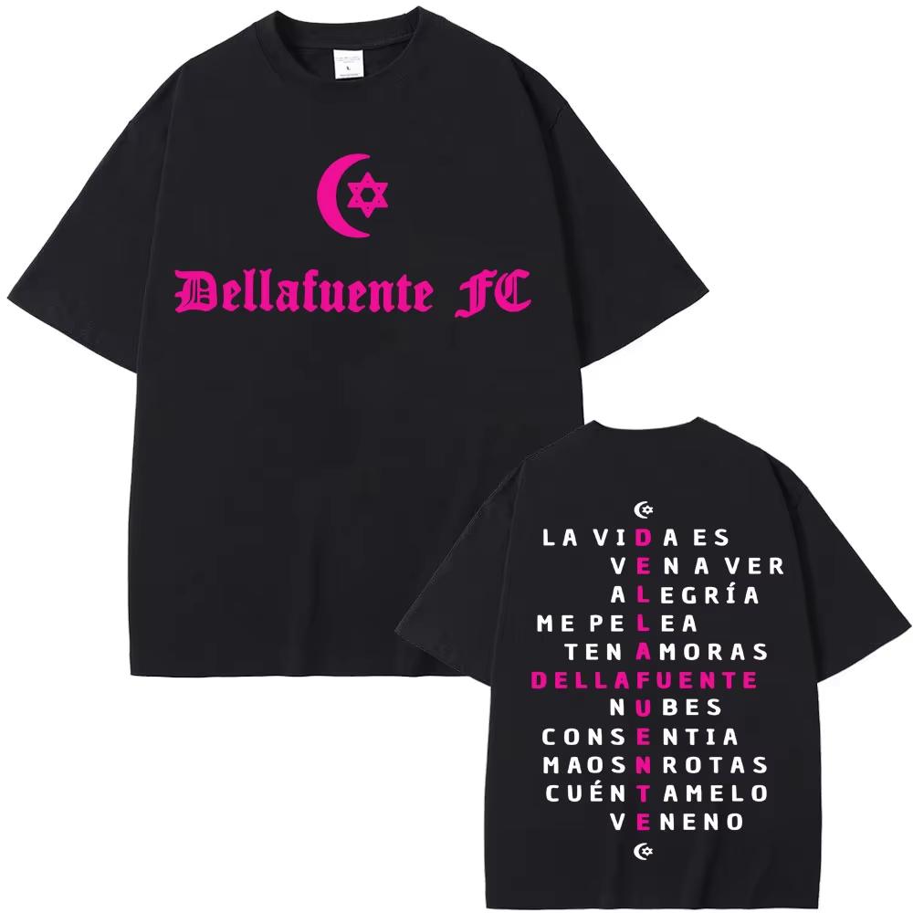 Rapper Dellafuente Pa Las Penas Dellafuente Pa Las Alegrías Print T Shirts Men Women Vintage Casual pure Cotton Tshirt
