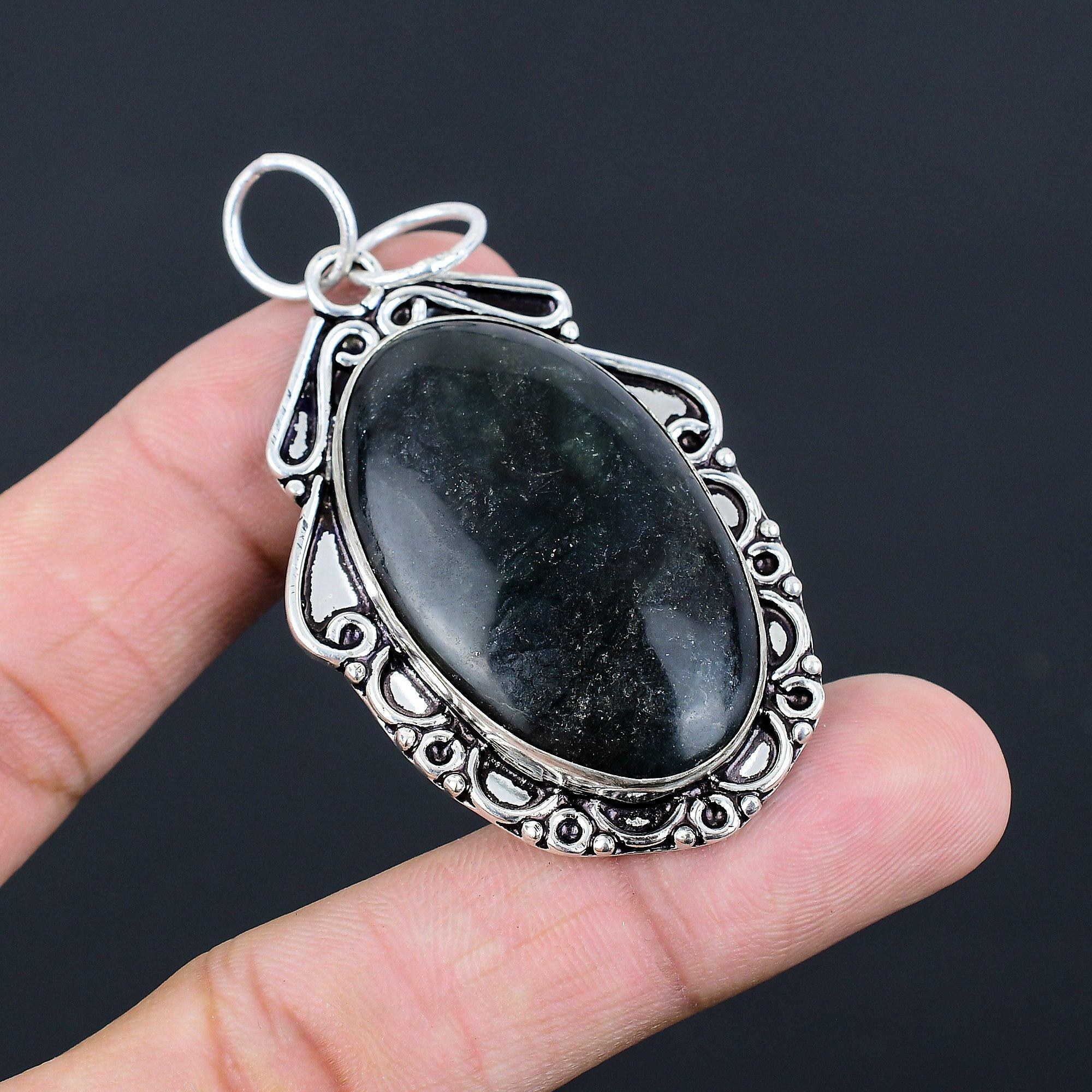 Sterling Silver Oval Vasonite Gemstone Sister Trendy Birthday Pendant Jewelry