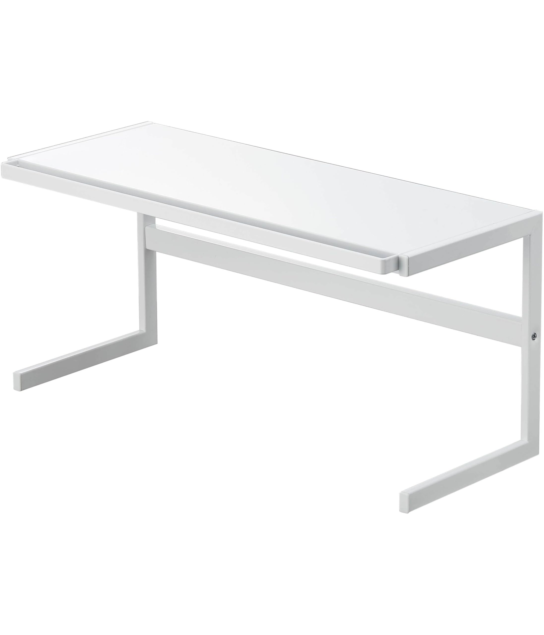 

Yamazaki Выдвижная кухонная подставка, Белая, Прибл.. Ш54-92см х Г22,5см х В25см, Выдвижная стойка-подставка Tower, Кухонная стойка для хранения, Модель 4480