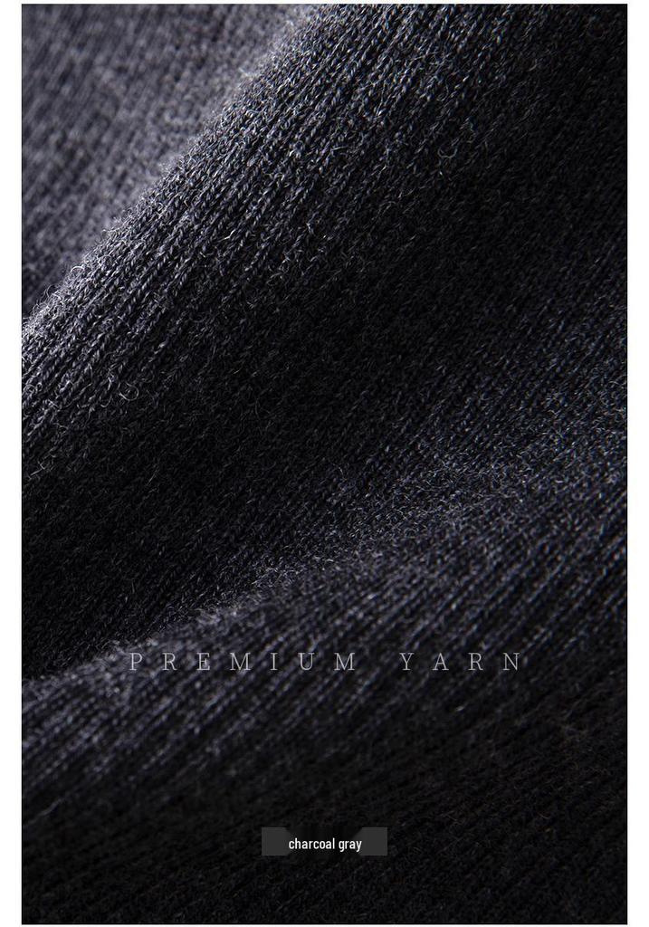 Autumn/Winter 100% Wool V-Neck Sweater Dress with Five-Quarter Sleeves