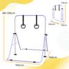 Adjustable Height, Foldable Kids Gymnastics Bar W/ Non-slip Rubber Floor Rings, for 3+ Years, Purple