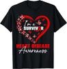 I'm A Survivor Heart Disease Awareness Red Butterfly Heart T Shirt