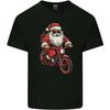 Christmas Cycling Santa Claus Bike Cotton Men's T-shirt - Men's Summer Cotton Graphic Tee