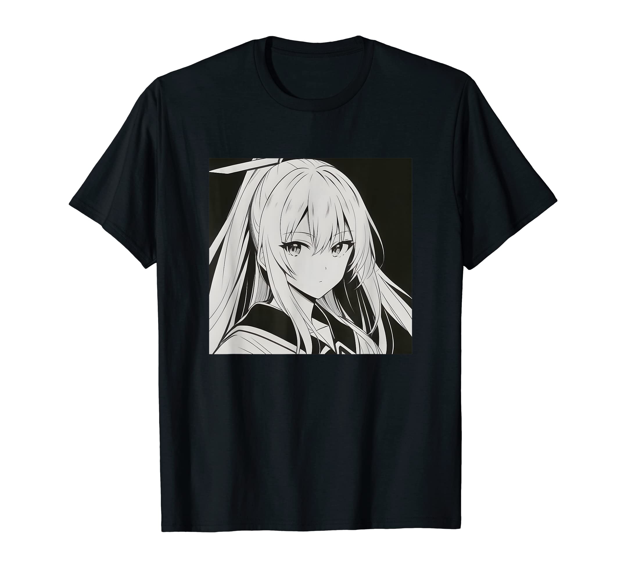 Cute otaku beauty Japanese anime manga, kawaii, salon, goods, T-shirts чёрный