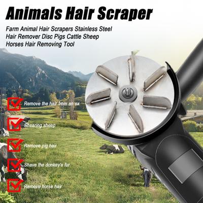 Farm Animal Hair Scrapers Stainless Steel Hair Remover Disc Pigs Cattle Sheep Horses Hair Removing Tool