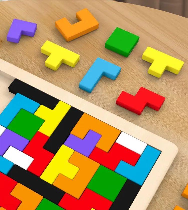 Colorful Wooden Puzzle Toys Tangram Montessori Materials Children's Puzzle Toys Building Blocks Children's Learning Toys