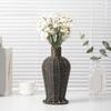 Farmhouses Vintage Faux Rattan Woven Flower Vase for Home Kitchen Imitation Wicker Florals Holder Container Table Decors