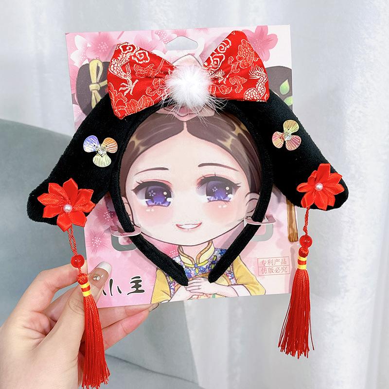 Čínské Tradiční Hanfu Cheongsam Čelenka Doplňky Starověká Princezna Gege Královský Dvůr Pokrývka Hlavy Fotografování Pokrývka Hlavy