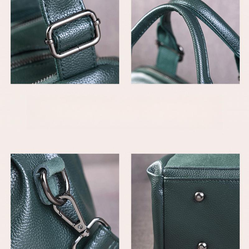 Faux Leather Handbags for Women New Boston Designer Luxury Hand Bag Woman Green Black Shoulder Bags Ladies Trend Fashion