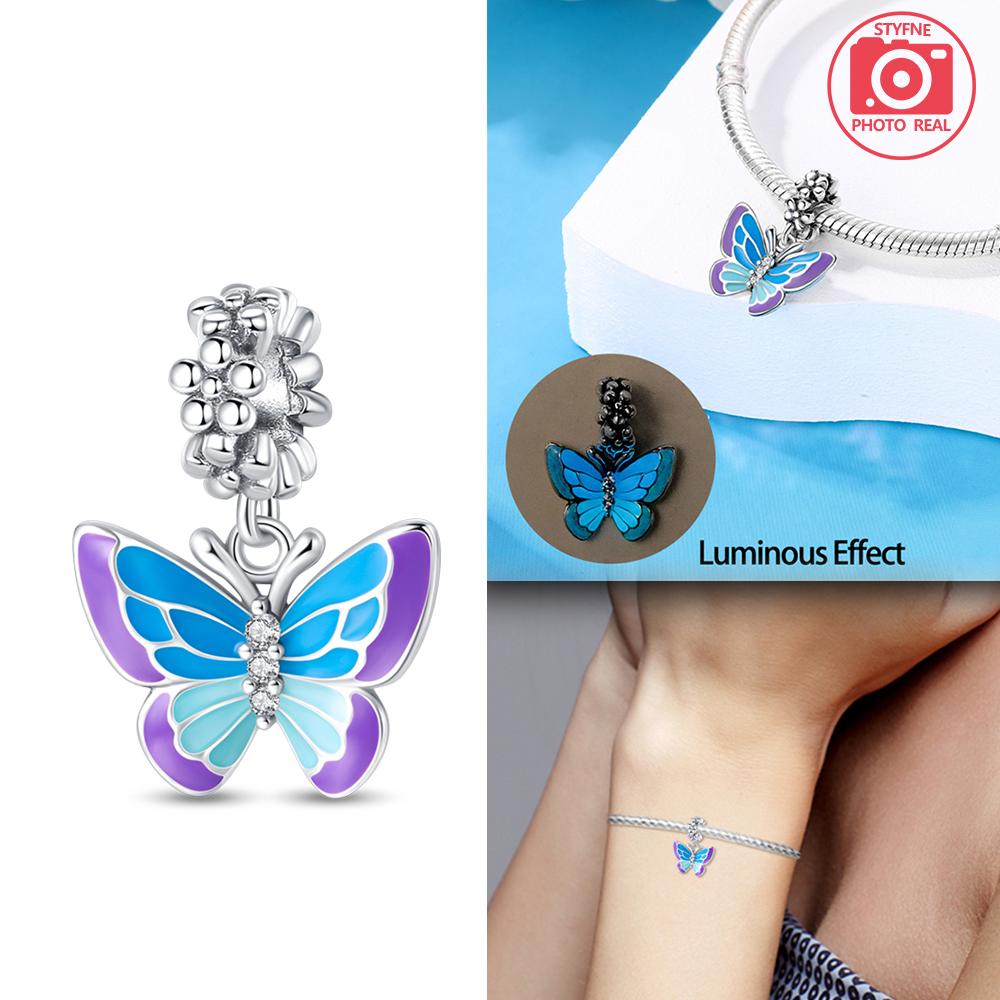 Kupferfarbener Dunkle Nacht Schmetterling Anhänger Passend für Charms Kupferfarben Original Armband Für Schmuckherstellung