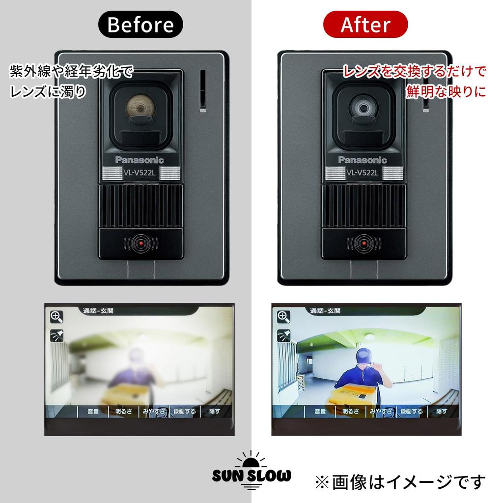 SunSlow Replacement Lens for Panasonic and Includes Lens Your Door Phone At a Low Includes Installation VL-V522 VL-V566 Doorphones, Base. [Restore
