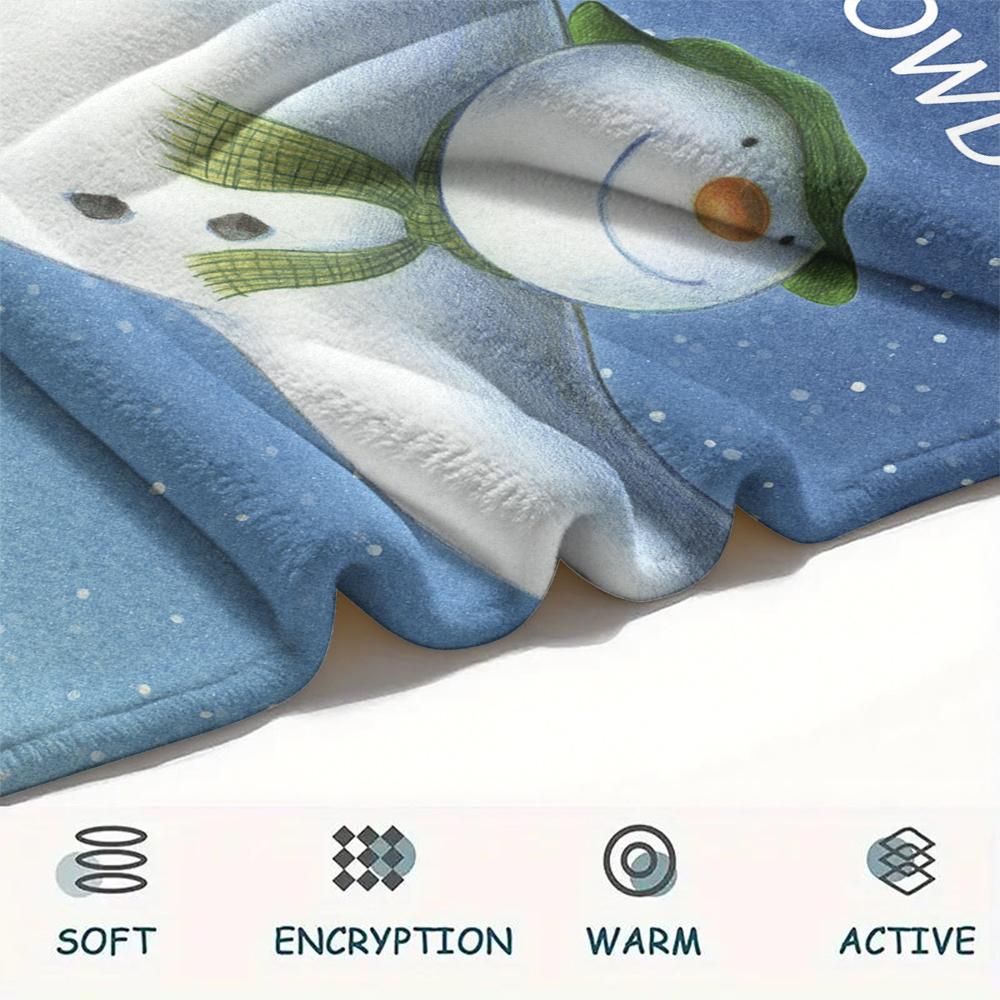 1 Stück Schneemann-Print Flanelldecke, Hohe Qualität, Bequem für alle Jahreszeiten, Heimdekoration, Wärme und Komfort, Perfekt für Weihnachtsgeschenke211