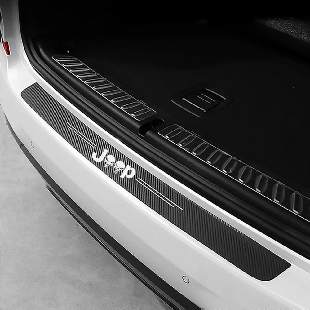Car Trunk Door Threshold Stickers for Jeep Logo Commander Wrangler Grand Cherokee Compass Renegade JK Patriot Decoration