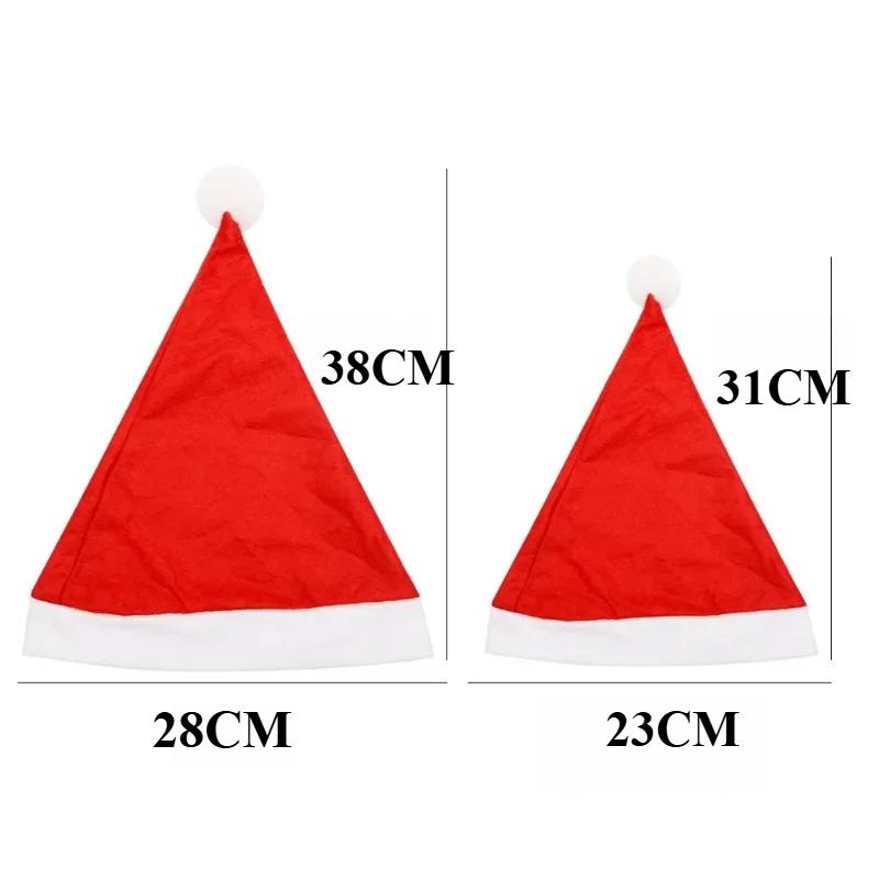 

30 ШТ. Взрослые Детские Рождественские Шапки Нетканый Материал Шапки Санта Клауса Рождественские Шапки Колпак Счастливого Рождества Новый Год Вечеринка Фестиваль Декор Подарок Children-6PCS