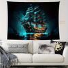 2D Nautical Gothic Tapestry, Haunted Pirate Ship for Room & Party Decor
