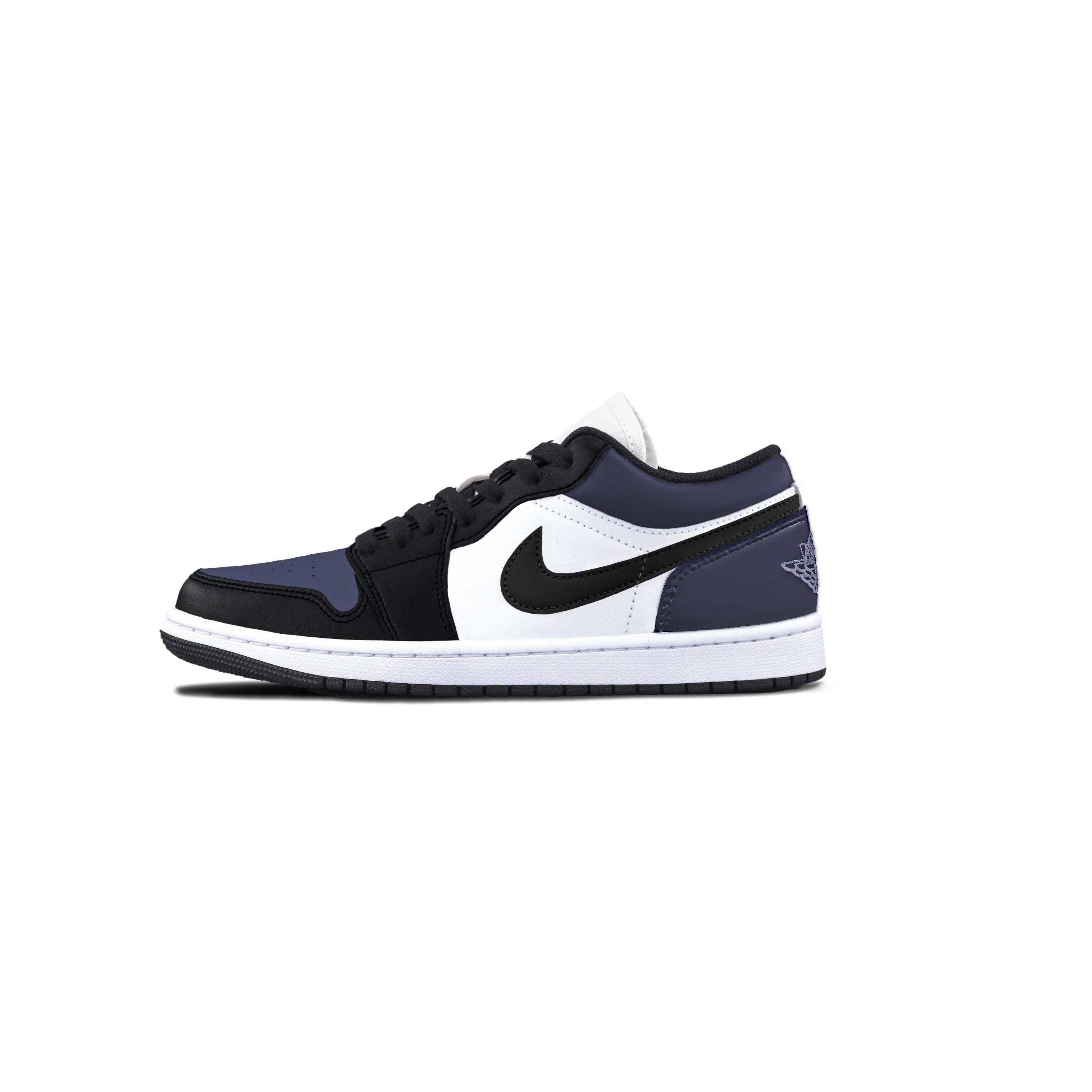 

Jordan Air Jordan 1 Sanded Purple Leather Cushioning, Wear Resistant Low top Skateboard Shoes Unisex Black Purple 553558-165(Team425-) 37.5