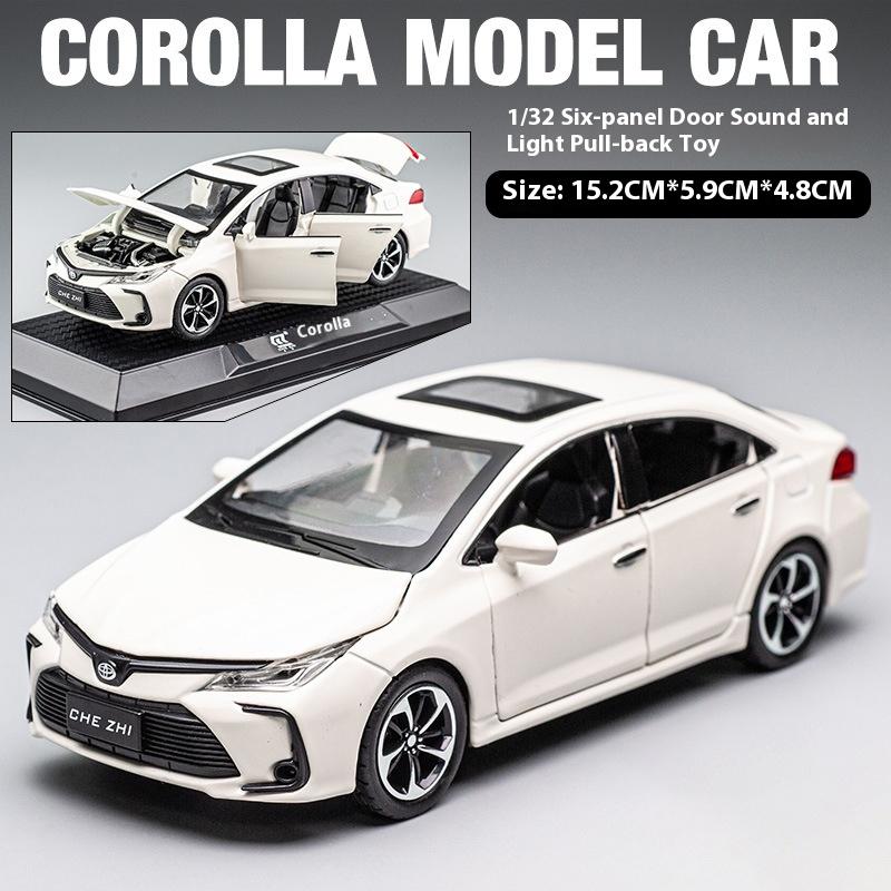 1/32 Alloy Die-cast Toyota Corolla Car Model Simulation Sound and Light Pull Children's Toy Car Collections for Boys' Birthday Gifts