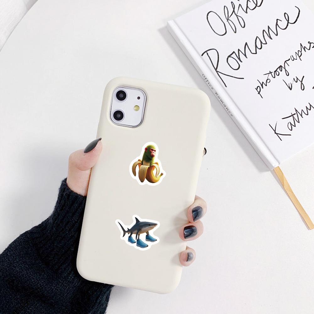 500 ks/Role Italské Brainrot Samolepky Vtipné AI Abstraktní TungTungSahur Tralalero Tralala Balení Těsnění DIY PVC Samolepky na Notebook