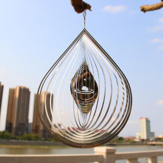 

Ветровой спиннер вода вращающийся висячий каплевидный ландшафтный дизайн украшения из нержавеющей стали для сада