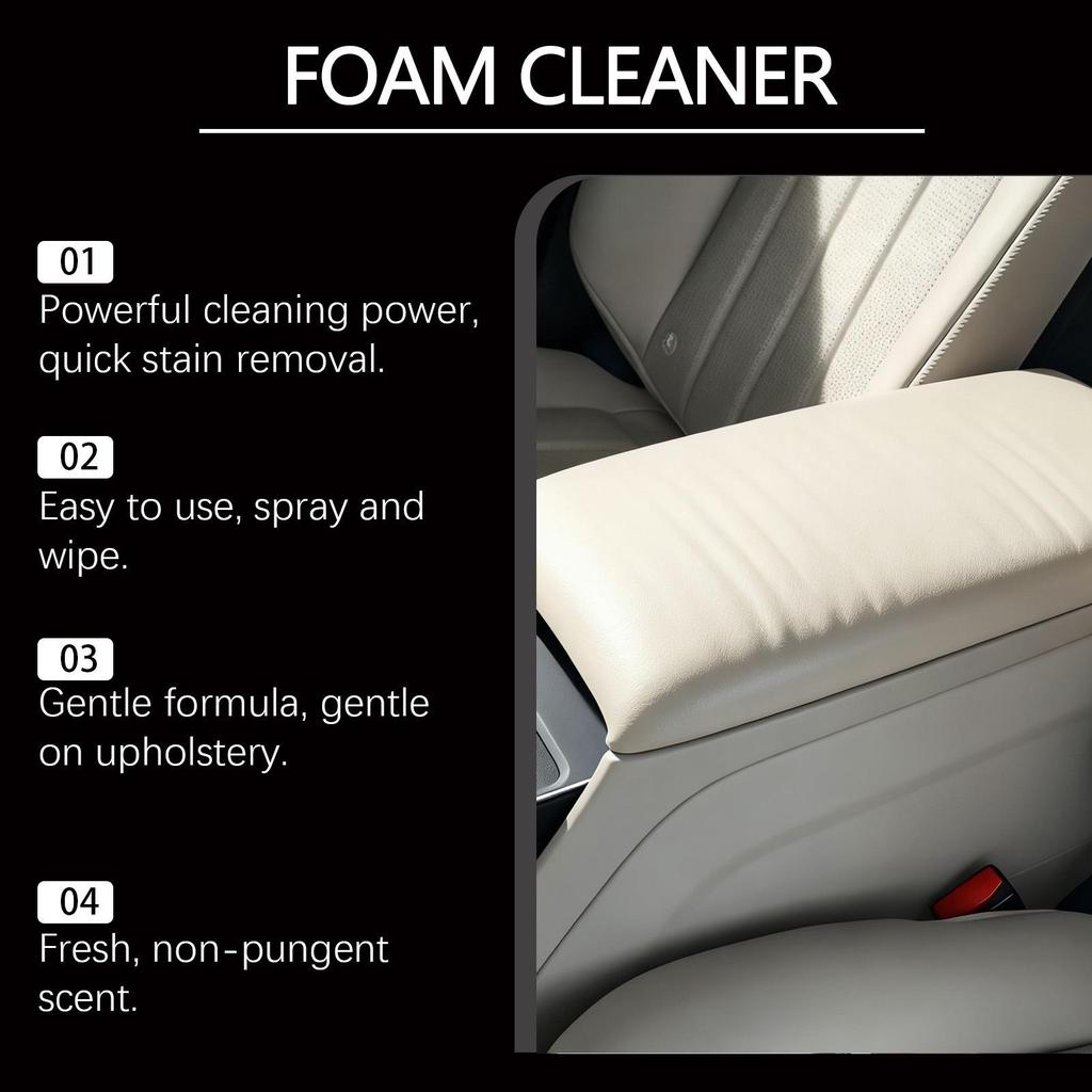 RAYHONG Gentle Foam Cleaner for Car Interior - Restores Shine & Cleanliness
