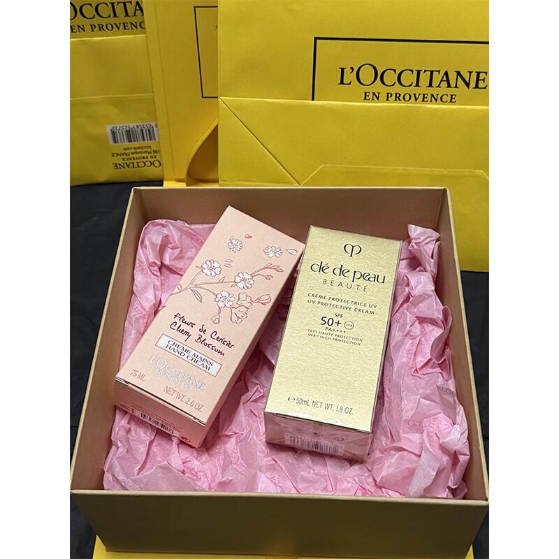 

L Occitane Cherry Blossom Hand Cream & Cle de Peau Beaute Sunscreen Gift Set