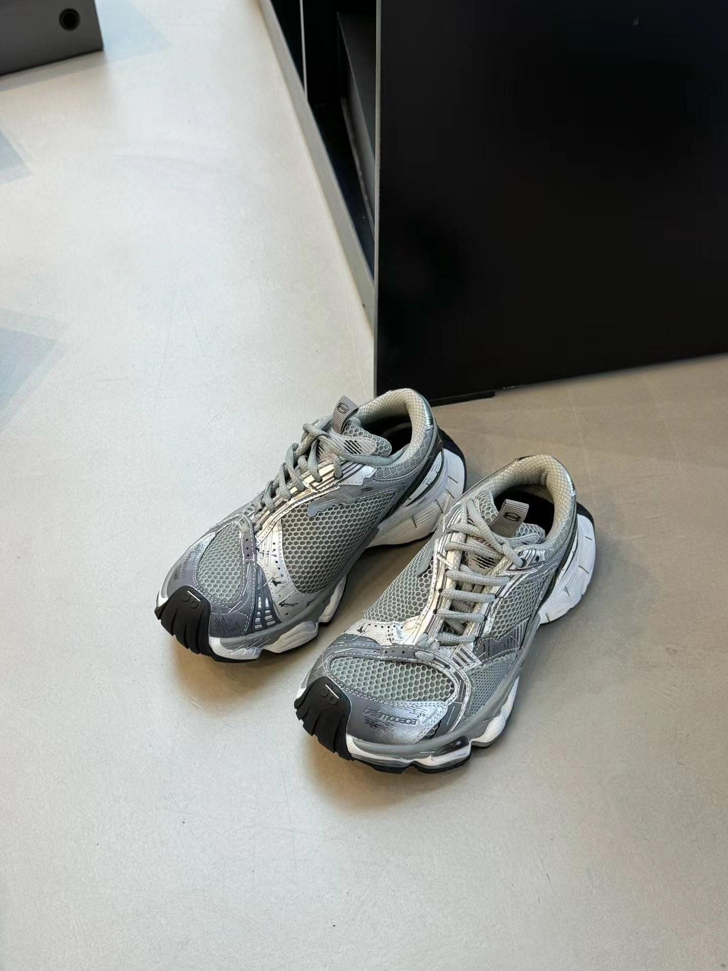 

Stapler dad shoes ins European station autumn retro old polished thick-soled breathable mesh sneakers 37 сірий колір