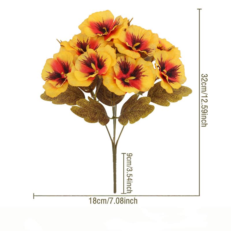 Silk Cloth Artificial Pansy Flowers DIY Phalaenopsis Simulated Rose Bouquet Soft Dyed Edged Flower Bouquet Photography Props