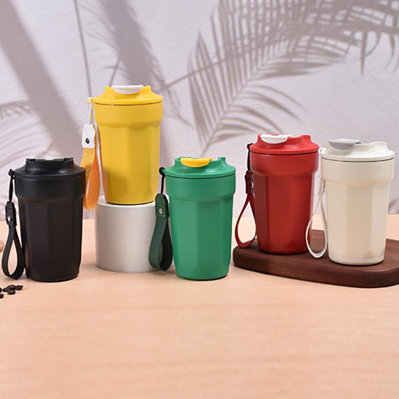 Nerezový hrnek na kávu do auta Termohrnek Opakovaně použitelný hrnek na kávu na nápoje Cestovní izolovaný hrnek