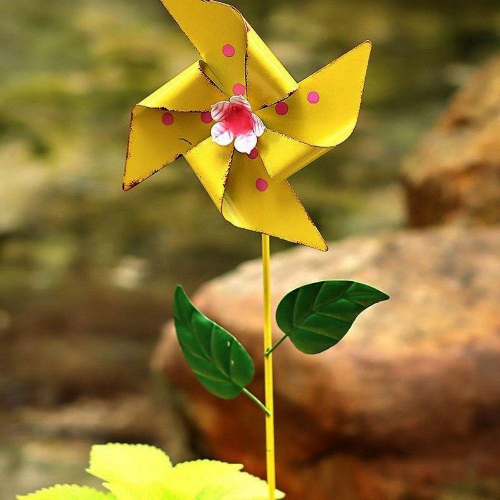 Eisenkunst Nordischer Rotator Eisen Einbetonierter Windmühlen Metall Garten Windrad Rotator