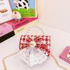Red Ruffled Fun Bow Purse For Girls With Cozy Polyester Interior And Playful Appeal For Any Occasion