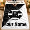 Flannel BlanketBorussia Mönchengladbach Custom Name Text Personalized Soft Warm Throw Blanket Home Decor Gift