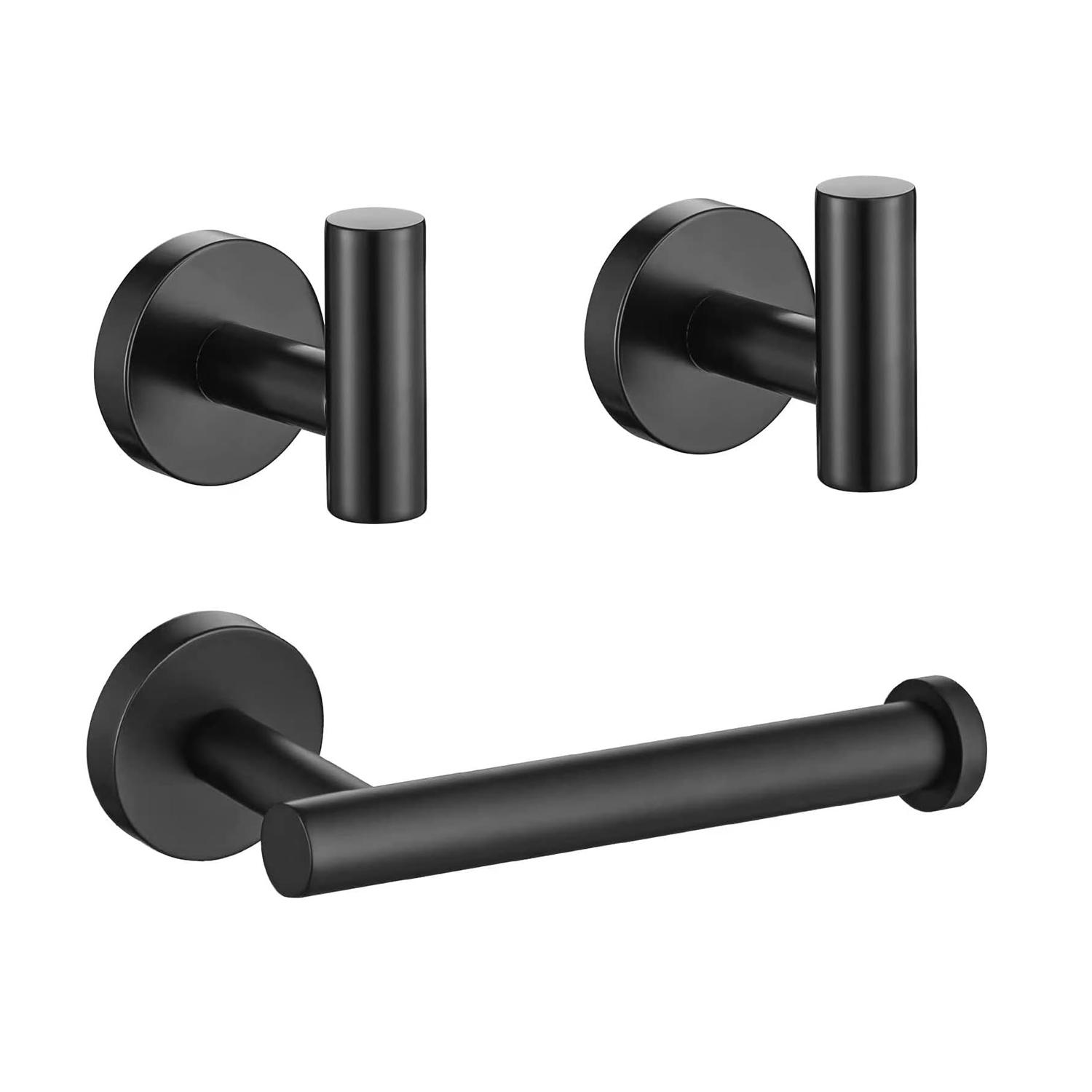 

Держатель для туалетной бумаги для ванной комнаты, крючок из нержавеющей стали, устойчивый к ржавчине, настенный держатель для туалетной бумаги для ванной комнаты, кухни, туалета чёрный