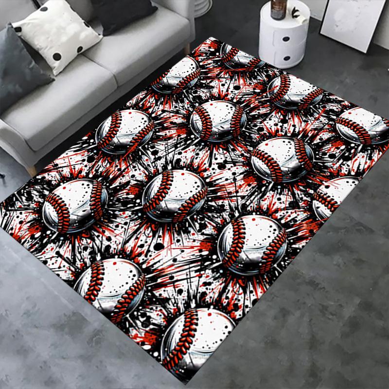 Office Carpet: Baseball Patterned Sofa Rug for Chair Protection
