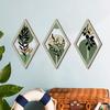 3 Pcs Boho Minimalist Wall Art Geometric Plants Hollow Out Wall Hanging Decor Farmhouse Abstract Bohemian Wood Poster for Living Room Bedroom Entrance