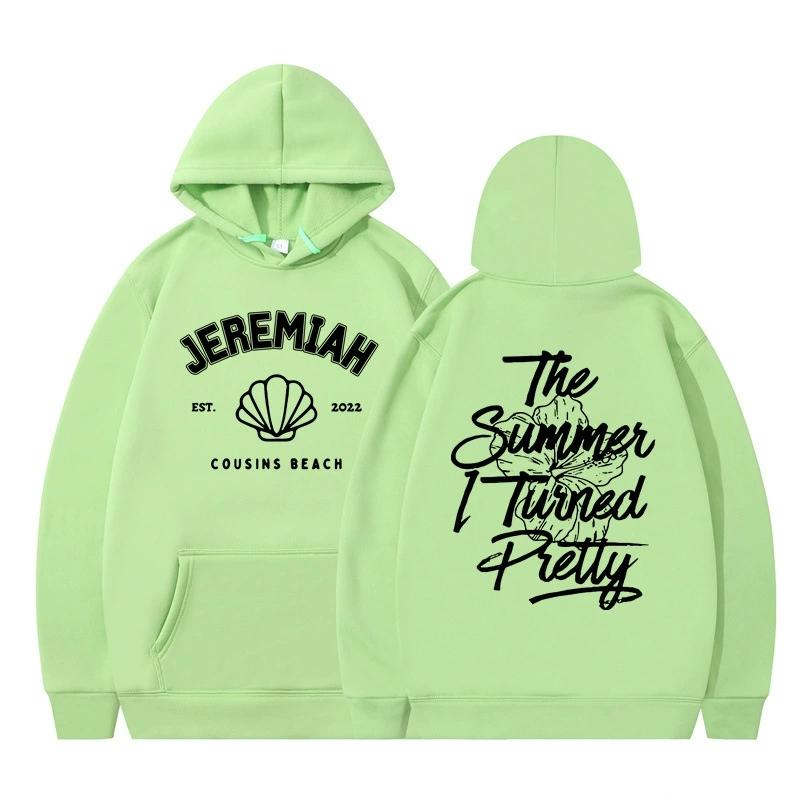 

Fashion Unisex The Summer I Turned Pretty Printed Pullovers Hoodies Sweatshirt Outdoor Sport Hoodie Plus Size XXS світло-зелений колір