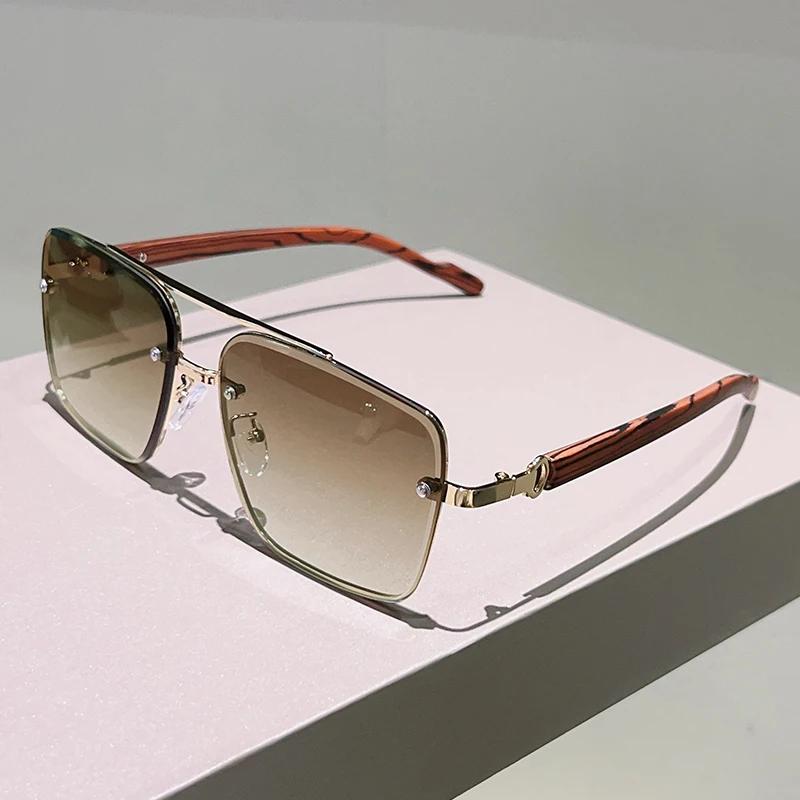 

GM LUMIAS Oversize Square Sunglasses Men New Double Bridge Gradient Outdoor Shades Women Trendy Luxury Brand Design Sun Glasses golden