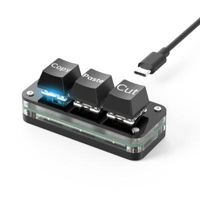Teclados Mini Personalizados USB-C Copiar Pegar 2 3 6 Teclas Perilla con Luz LED RGB Mecánicos Hot Swap Programables Macros