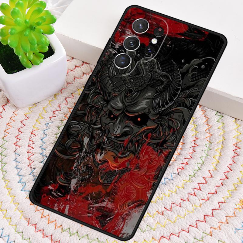 Japanese Oni Hannya Samurai Demon Mask Phone Case For Samsung Galaxy Note 10 Pro S26 S25 S24 S23 S22 S21 Plus Ultra Cover