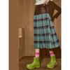 Coolhut25 New Autum Style Women's Fashionable American Retro Preppy Style Loose and Versatile Plaid Skirt