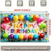 2D Children Birthday Backdrop Colorful Letter Balloon Photoshoot Background