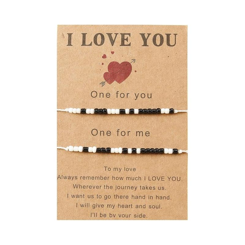 JYL TS Bracelet  Bohemian Morse Code Weave With Card Invokes Mystery & Connection