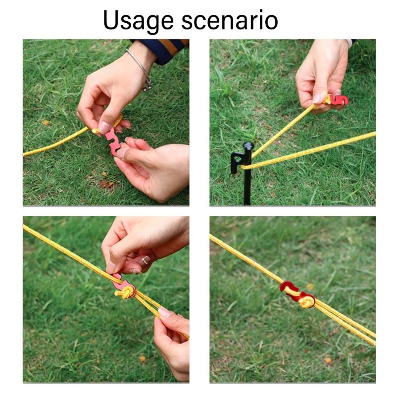 30Pcs Tent Wind Rope Buckle Adjustable Guyline Cord Adjuster Aluminium Alloy Cord Buckles for Outdoor, Camping, Picnics