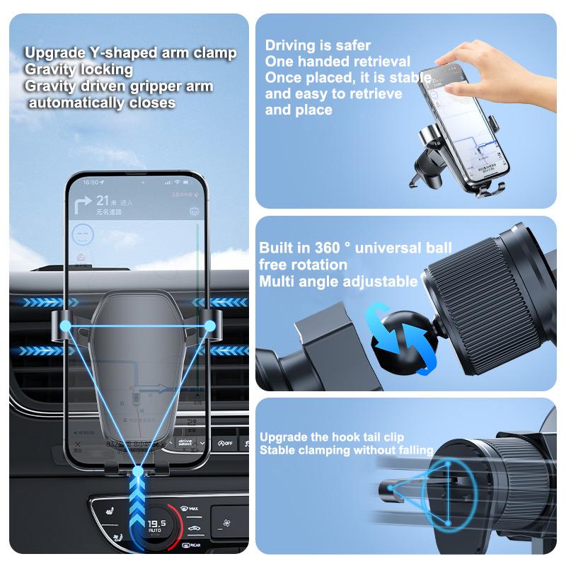 Car Air Vent Phone Mount, Stable & Secure,360°Rotation,Case Friendly,Compatible for All iPhone Series and 4-7 Inches Cellphone