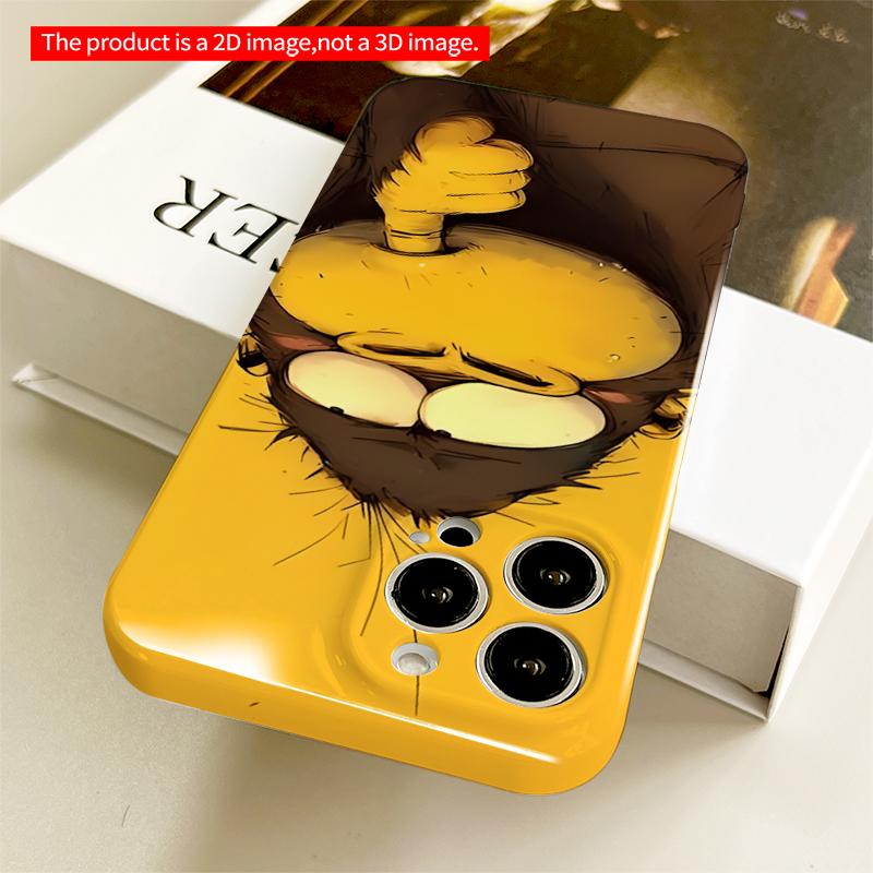2DFlat Cartoon Gorilla Phone Case All inclusive film hard iPhone case, compatible with iPhone 18 Pro Max 17 16 15 14 13 12 11
