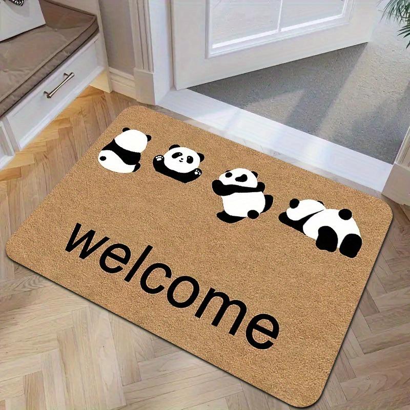 

Cute Panda Design Non-Slip Doormat, High-Quality Washable Entryway Rug, Durable Decorative Floor Mat for Home, Office and RV 40x60cm