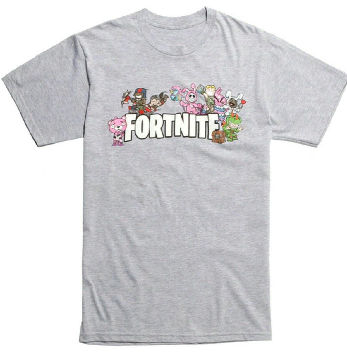 Fortnite Chibi Characters Men s Grey T-Shirt - NWT S
